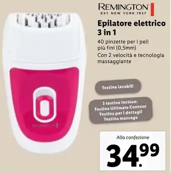 Lidl Epilatore elettrico 3 in 1 40 pinzette per i peli più fini (0,5mm) Con 2 velocità e tecnologia massaggiante offerta