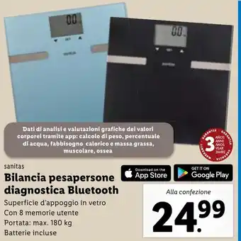 sanitas Bilancia pesapersone diagnostica Bluetooth
