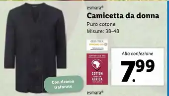 Lidl esmara® Camicetta da donna Puro cotone Misure: 38-48 offerta