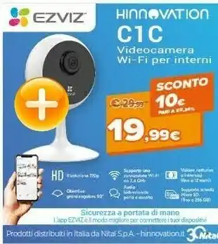 Expert EZVIZ C1C Telecamera Di Sicurezza IP Interno Sferico 1920 X 1080 Pixel Soffitto/Parete/scrivania offerta