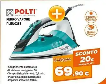 Expert Polti Ferro Vapore PLEU0258 offerta