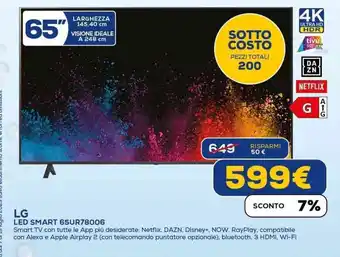 Euronics LG LED SMART 65UR78006 offerta