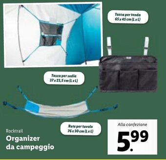 Lidl Rocktrail Organizer da campeggio offerta