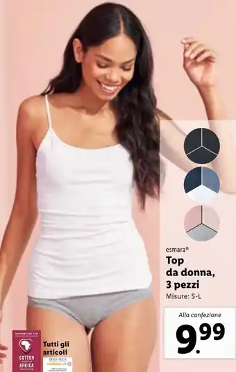 esmaraⓇ Top da donna, 3 pezzi Misure: S-L