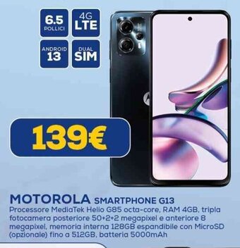 Euronics MOTOROLA SMARTPHONE G13 offerta
