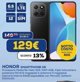 Euronics HONOR SMARTPHONE X6 offerta