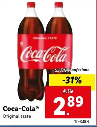 Lidl Coca-Cola® Original taste 2x1,75lconfezione offerta