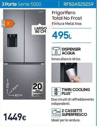 Unieuro SAMSUNG Frigorifero Total No Frost RF50A5202S9 offerta