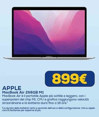 Euronics APPLE MacBook Air 256GB M1 offerta
