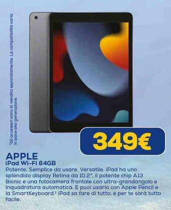 Euronics APPLE iPad Wi-Fi 64GB offerta