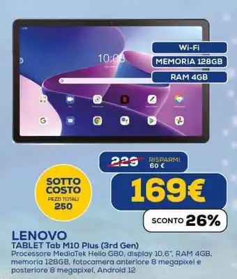 Euronics LENOVO TABLET Tab M10 Plus (3rd Gen) offerta
