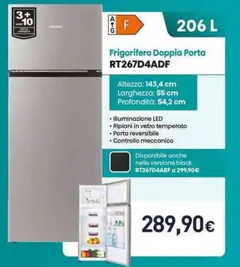Unieuro Hisense Frigorifero Doppia Porta RT267D4ADF offerta