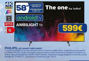Euronics PHILIPS LED SMART 58PUS8517 offerta