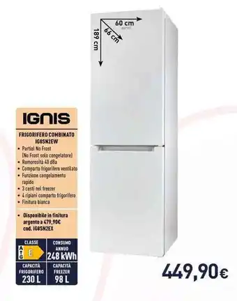 Unieuro IGNIS FRIGORIFERO COMBINATO IG8SN2EW offerta