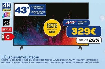Euronics LG LED SMART 43UR78006 offerta
