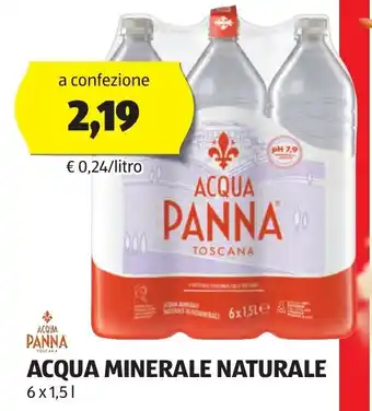 ACQUA PANNA TOSCANA ACQUA MINERALE NATURALE 6x1,5 l