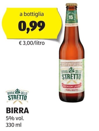 ALDI BIRRA DELLO STRETTO BIRRA 5% vol. 330 ml offerta