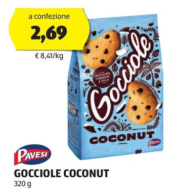 ALDI PAVESI GOCCIOLE COCONUT 320 g offerta