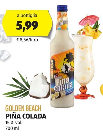 ALDI GOLDEN BEACH PIÑA COLADA 15% vol. 700 ml offerta