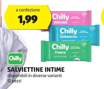 ALDI Chilly SALVIETTINE INTIME disponibili in diverse varianti 12 pezzi offerta