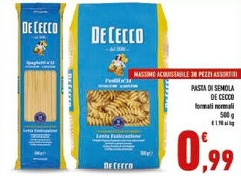 Conad City De cecco pasta di semola offerta