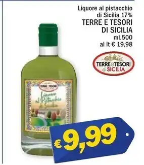 Ard Discount Terre e tesori di sicilia liquore al pistacchio di sicilia 17% offerta