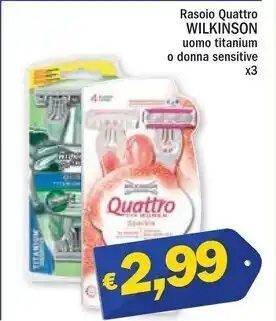 Ard Discount Wilkinson sword rasoio quattro uomo titanium offerta