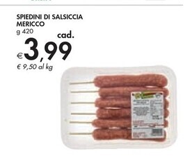 Bennet Mericco spiedini di salsiccia offerta