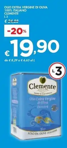 Bennet Clemente olio extra vergine di oliva 100% italiano offerta