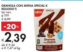 Kelloggs granola con avena special k
