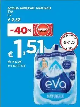 Bennet Eva acqua minerale naturale offerta