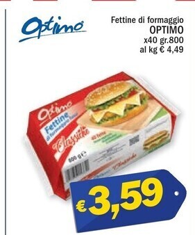 Ard Discount Optimo fettine di formaggio offerta