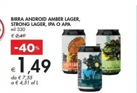 Bennet Birra android amber lager, strong lager, ipa o apa offerta