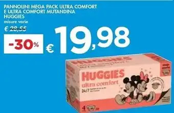 Bennet Huggies pannolini mega pack ultra comfort e ultra comfort mutandina offerta