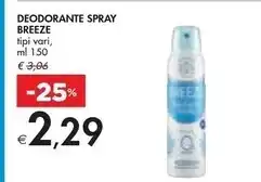 Bennet Breeze deodorante spray offerta
