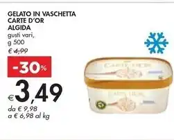 Bennet Algida gelato in vaschetta carte d'or offerta