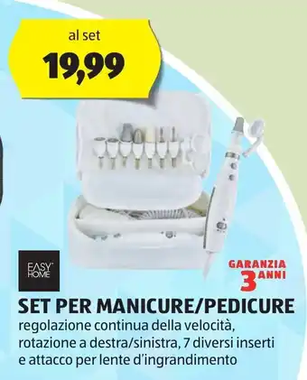 ALDI EASY HOME SET PER MANICURE/PEDICURE offerta