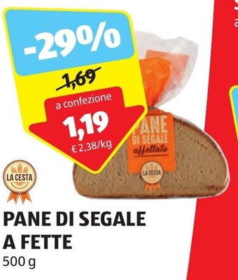 ALDI LA CESTA PANE DI SEGALE A FETTE 500 g offerta