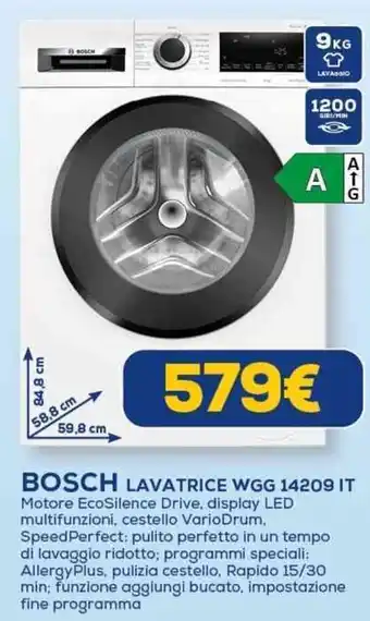 Euronics BOSCH LAVATRICE WGG 14209 IT offerta