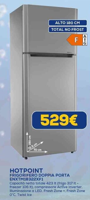 Euronics HOTPOINT FRIGORIFERO DOPPIA PORTA ENXTM18322XF1 offerta
