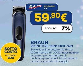 Euronics BRAUN RIFINITORE 10IN1 MGK 7421 offerta