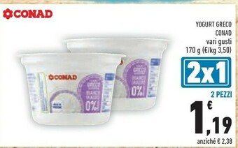 Conad Conad Yogurt Greco offerta