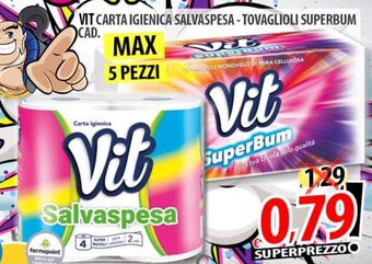 Il Genio Supermercato VIT CARTA IGIENICA SALVASPESA - TOVAGLIOLI SUPERBUM offerta