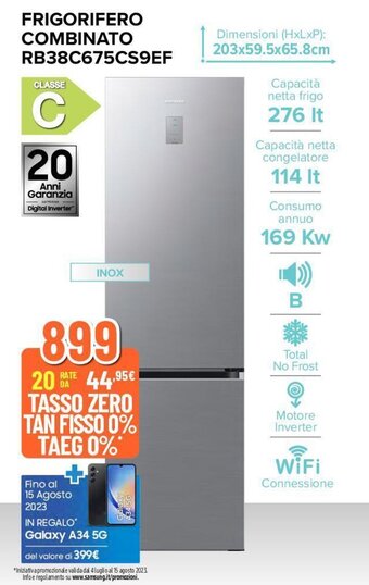 Expert Samsung FRIGORIFERO COMBINATO RB38C675CS9EF offerta