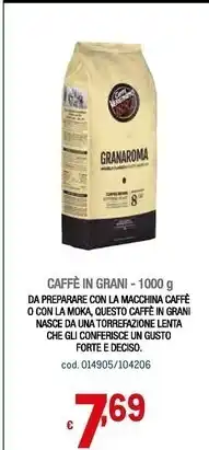 Metro Caffè vergnano 1882 caffè in grani offerta