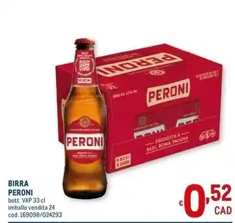 Metro Peroni birra offerta