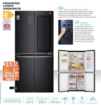 Expert LG FRIGORIFERO 4 PORTE GMQ844MC5E offerta