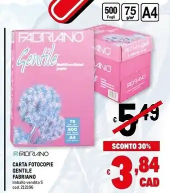 Metro Fabriano carta fotocopie gentile offerta