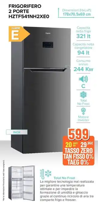 Expert Zoppas FRIGORIFERO 2 PORTE HZTF541NH2XEO offerta