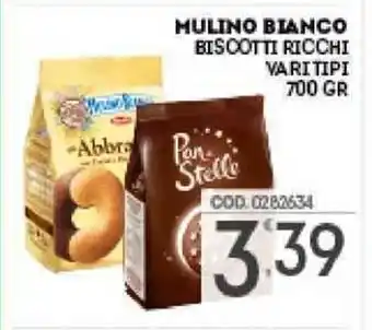 Eurocash MULINO BIANCO BISCOTTI RICCHI VARI TIPI 700 GR offerta
